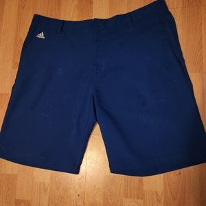 Blue Adidas 3 Stripe Golf Shorts